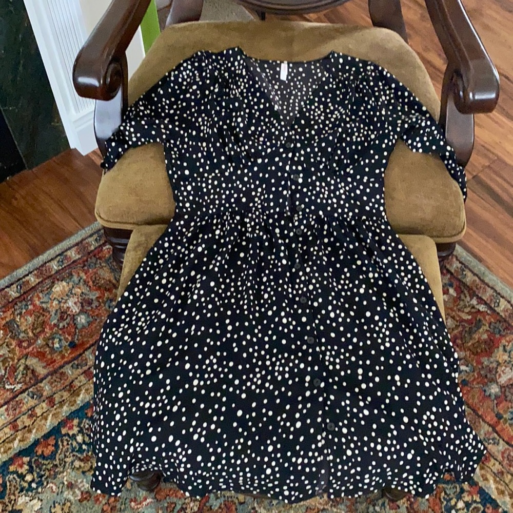 Polka dot button down dress